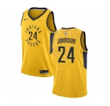 Men's Nike Indiana Pacers #24 Alize Johnson Swingman Gold NBA Jersey Statement Edition