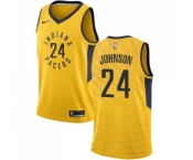 Men's Nike Indiana Pacers #24 Alize Johnson Swingman Gold NBA Jersey Statement Edition