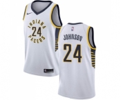 Men's Nike Indiana Pacers #24 Alize Johnson Swingman White NBA Jersey - Association Edition