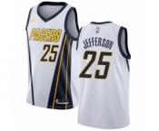 Men's Nike Indiana Pacers #25 Al Jefferson White Swingman Jersey - Earned Edition
