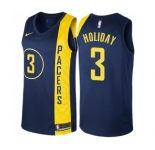 Men's Nike Indiana Pacers #3 Aaron Holiday Swingman Navy Blue NBA Jersey - City Edition