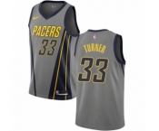 Men's Nike Indiana Pacers #33 Myles Turner Authentic Gray NBA Jersey - City Edition