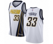 Men's Nike Indiana Pacers #33 Myles Turner White Swingman Jersey - Earned Edition