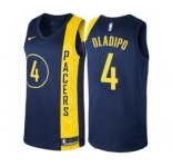 Men's Nike Indiana Pacers #4 Victor Oladipo Swingman Navy Blue NBA Jersey - City Edition