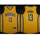 NBA Men Revolution 30 Indiana Pacers #13 Paul George Yellow Stitched Jersey