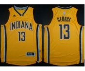 NBA Men Revolution 30 Indiana Pacers #13 Paul George Yellow Stitched Jersey