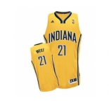 nba indiana pacers #21 west yellow[revolution 30 swingman]
