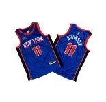 Men New Yok Knicks #11 Jalen Brunson Blue City Edition Stitched Basketball Jersey