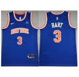 Men New Yok Knicks #3 Josh Hart Blue Stitched Basketball Jersey