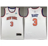 Men New Yok Knicks #3 Josh Hart White Stitched Basketball Jersey