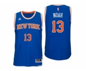 Men New York Knicks #13 Joakim Noah Road Blue New Swingman Jersey