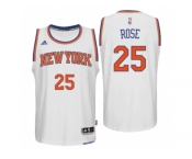 Men New York Knicks #25 Derrick Rose New Swingman Home White Jersey