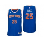Men New York Knicks #25 Derrick Rose New Swingman Road Blue Jersey