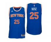Men New York Knicks #25 Derrick Rose New Swingman Road Blue Jersey