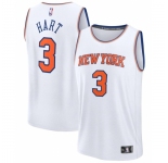 Men New York Knicks Josh Hart #3 White Stitched Home NBA Jersey