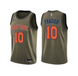 Men Nike New York Knicks #10 Walt Frazier Green Salute to Service NBA Swingman Jersey