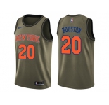 Men Nike New York Knicks #20 Allan Houston Green Salute to Service NBA Swingman Jersey