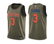 Men Nike New York Knicks #3 John Starks Green Salute to Service NBA Swingman Jersey