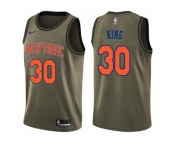 Men Nike New York Knicks #30 Bernard King Green Salute to Service NBA Swingman Jersey