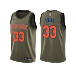 Men Nike New York Knicks #33 Patrick Ewing Green Salute to Service NBA Swingman Jersey