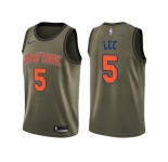 Men Nike New York Knicks #5 Courtney Lee Green Salute to Service NBA Swingman Jersey