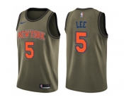 Men Nike New York Knicks #5 Courtney Lee Green Salute to Service NBA Swingman Jersey