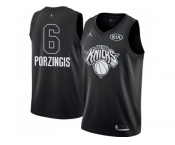 Men Nike New York Knicks #6 Kristaps Porzingis Black NBA Jordan Swingman 2018 All-Star Game Jersey