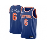 Men Nike New York Knicks #6 Kristaps Porzingis Blue Stitched NBA Swingman Jersey