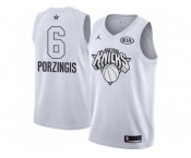 Men Nike New York Knicks #6 Kristaps Porzingis White NBA Jordan Swingman 2018 All-Star Game Jersey