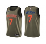 Men Nike New York Knicks #7 Carmelo Anthony Green Salute to Service NBA Swingman Jersey