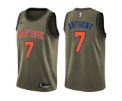 Men Nike New York Knicks #7 Carmelo Anthony Green Salute to Service NBA Swingman Jersey