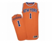 Men's Adidas New York Knicks #1 Lance Stephenson Authentic Orange Alternate NBA Jersey