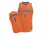 Men's Adidas New York Knicks #1 Lance Stephenson Swingman Orange Alternate NBA Jersey
