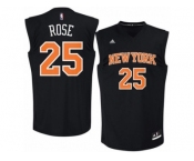 Men's Adidas New York Knicks #25 Derrick Rose Authentic Black Fashion NBA Jersey