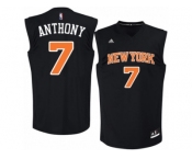 Men's Adidas New York Knicks #7 Carmelo Anthony Authentic Black Fashion NBA Jersey