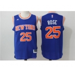 Men's NBA New York Knicks #25 Derrick Rose Blue Jerseys