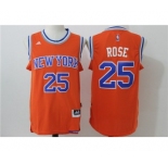 Men's NBA New York Knicks #25 Derrick Rose Orange Jerseys