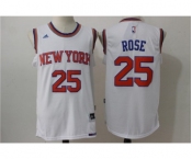Men's NBA New York Knicks #25 Derrick Rose White Jerseys