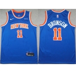 Men's New Yok Knicks #11 Jalen Brunson Blue Icon Edition Edition Stitched Basketball Jersey