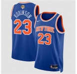 Men's New Yok Knicks #23 Mitchell Robinson Blue 2026 Finals Patch Icon Edition Stitched Basketball Jersey