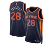 Men's New Yok Knicks #28 Guerschon Yabusele Black 2025 Statement Edition Stitched Basketball Jersey