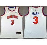 Men's New Yok Knicks #3 Josh Hart White Association Edition Stitched Basketball Jersey