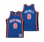 Men's New Yok Knicks #8 Latrell Sprewell 1998-99 Royal Throwback Stitched Jersey