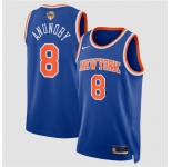 Men's New Yok Knicks #8 OG Anunoby Blue 2026 Finals Patch Icon Edition Stitched Basketball Jersey