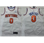 Men's New York Knicks #0 Donte DiVincenzo White Stitched Basketball Jersey