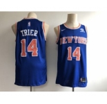Men's New York Knicks #14 Allonzo Trier Blue Basketball Swingman Icon Edition Jersey