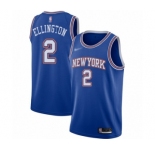 Men's New York Knicks #2 Wayne Ellington Authentic Blue Basketball Jersey - Statement Edition