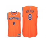 Men's New York Knicks #8 Justin Holiday 2016-17 Alternate Orange New Swingman Jersey
