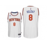 Men's New York Knicks #8 Justin Holiday 2016-17 Home White New Swingman Jersey