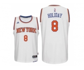 Men's New York Knicks #8 Justin Holiday 2016-17 Home White New Swingman Jersey